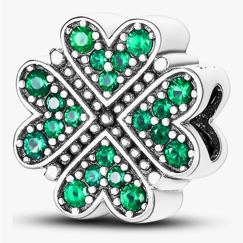 Clover Hearts Charm-Compatible With Pandora Bracelets & Most Others